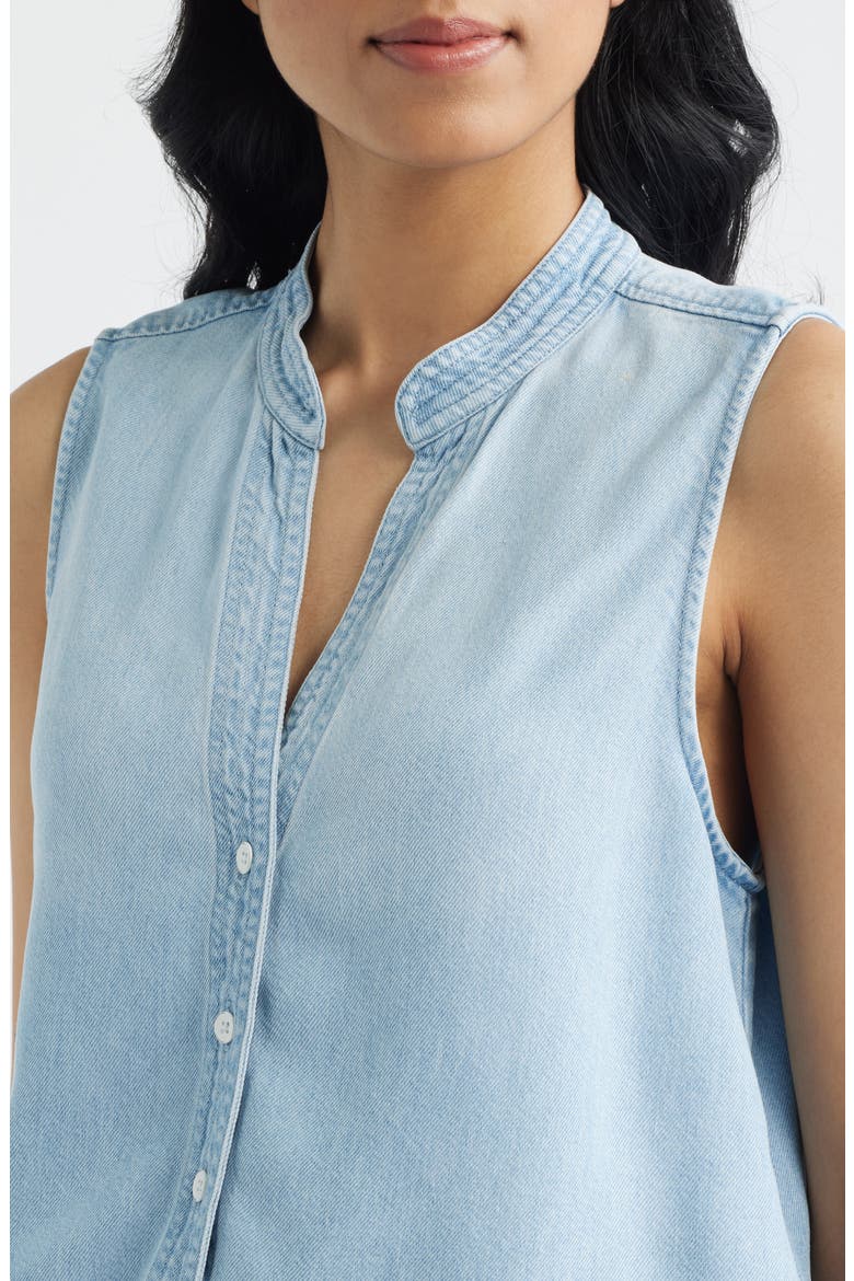 Sleeveless Denim Shirt, Alternate, color, COOL CAPRI WASH