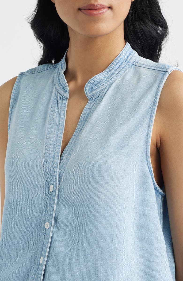Cloth & Stone Sleeveless Denim Shirt, Alternate, color, Cool Capri Wash