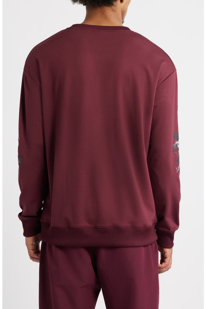Tempo Rose Comfort Performance Graphic Sweatshirt, Alternate, color, MERLOT