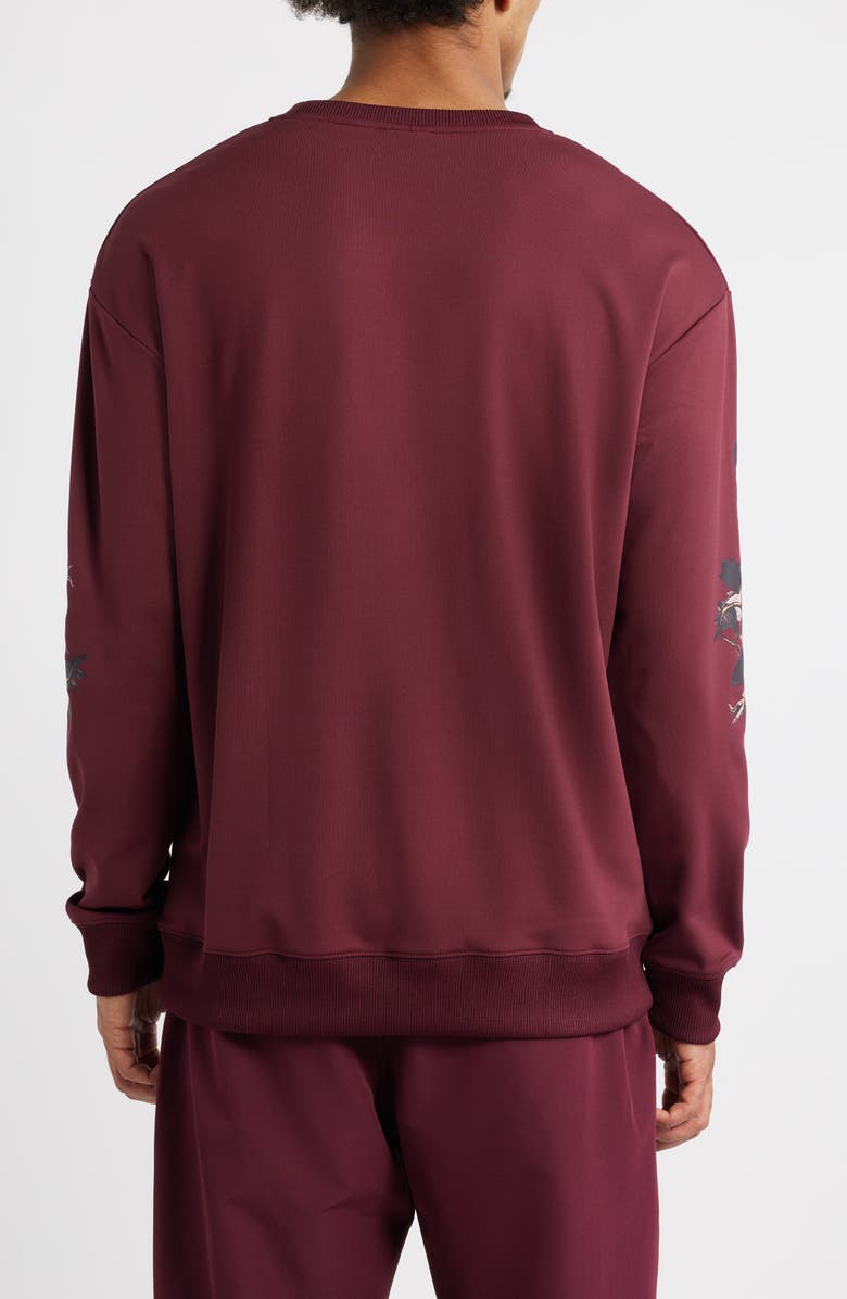 SANTO STUDIO Tempo Rose Comfort Performance Graphic Sweatshirt, Alternate, color, Merlot