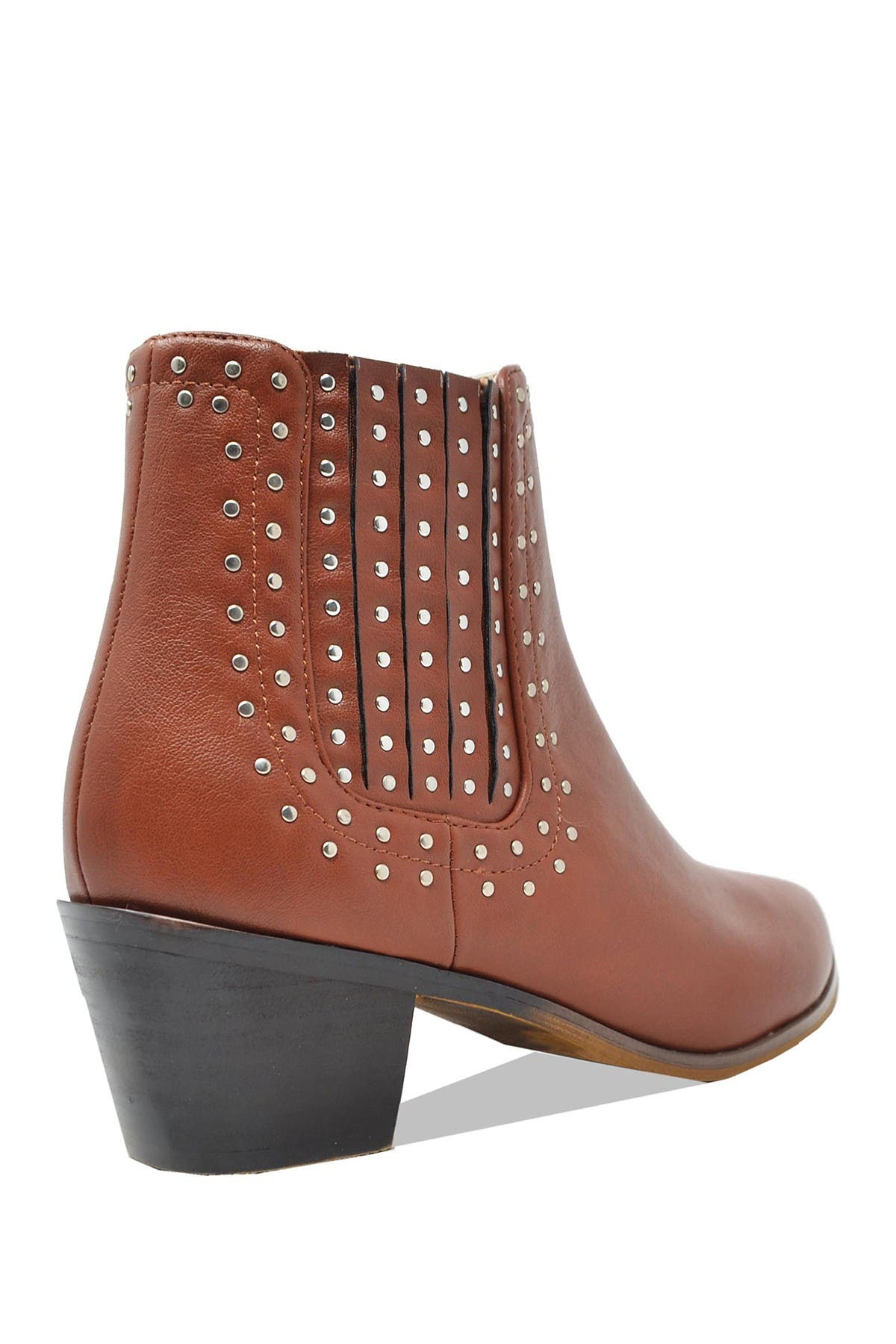 CHASE AND CHLOE Charles Studded Block Heel Bootie (Women) | Nordstromrack