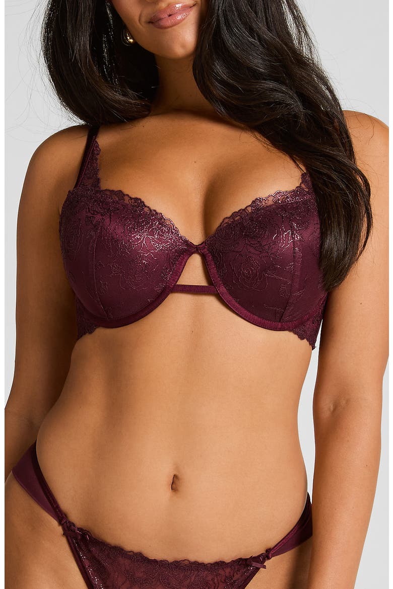 Hollie Embroidered Underwire Bra, Main, color, FIG