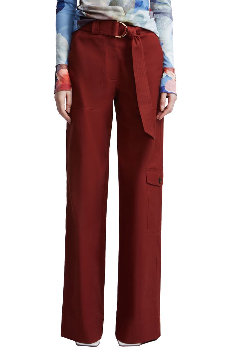 Jo Belted Cargo Pants, Alternate, color, RUST