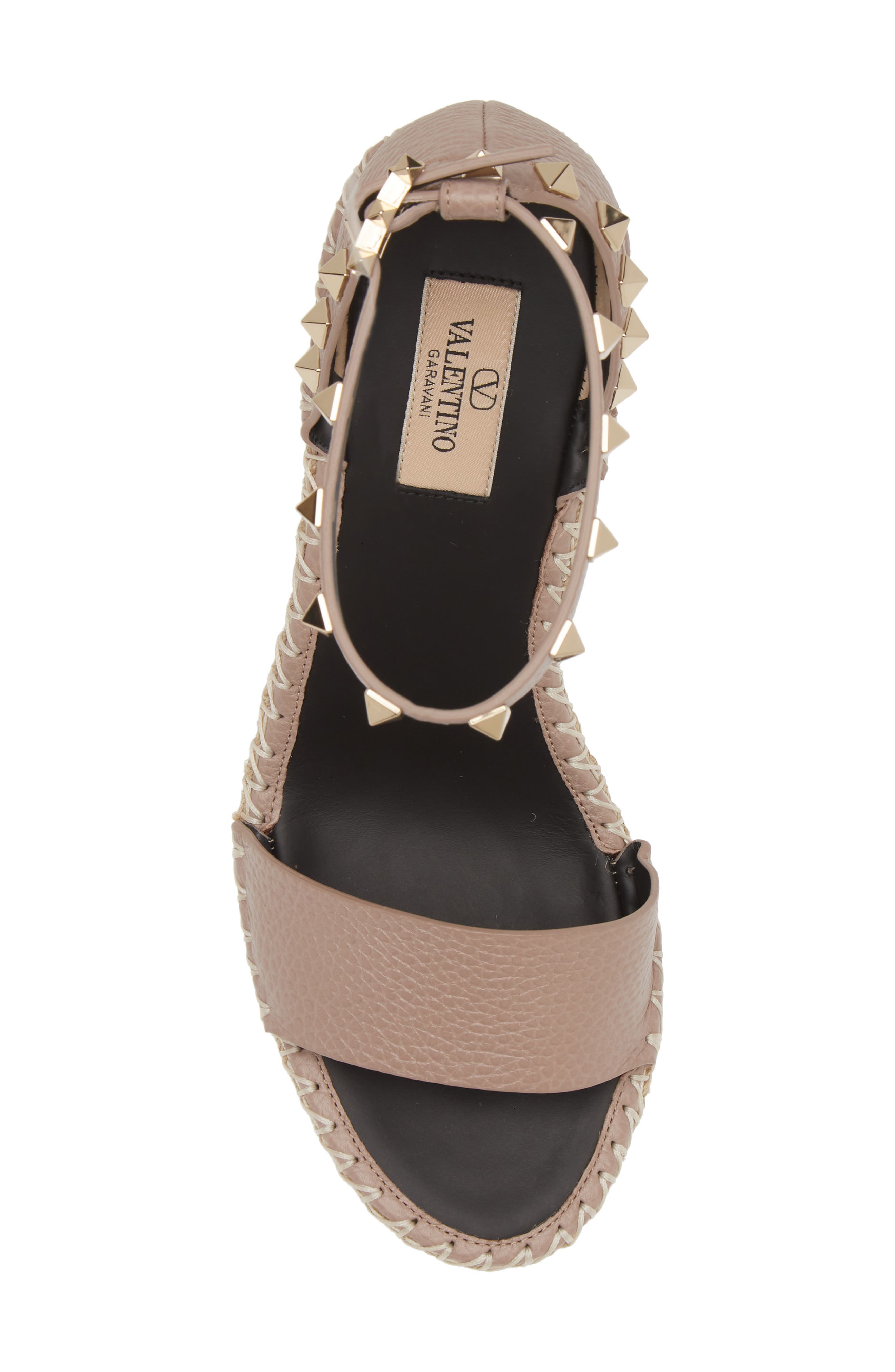 Valentino Garavani Rockstud Wedge Sandal, Alternate, color, 