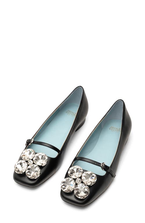 Frances Valentine Josephine Crystal Embellished Flat In Black