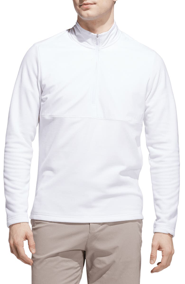 adidas Golf Ultimate Cozy Quarter-Zip Pullover, Main, color, White