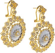 BY ADINA EDEN Two Tone Fancy Oval Drop Earring