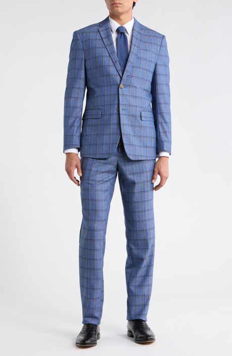Gino Vitale Slim Fit Plaid Stretch Two-Piece Suit