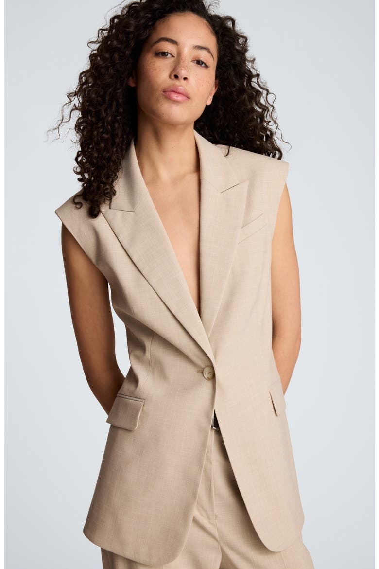 Open Back Vest, Alternate, color, TLESS TAUPE/ PURE WHITE