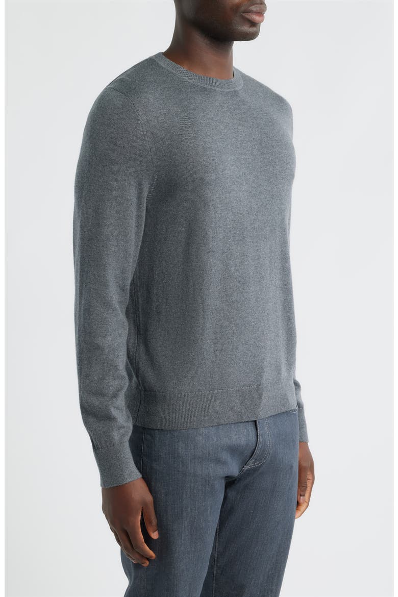Italian Merino Wool Crewneck Sweater, Alternate, color, GREY TURBULENCE HEATHER