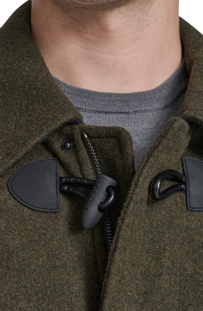 Cole Haan Water Repellent Duffle Coat, Alternate, color, Olive