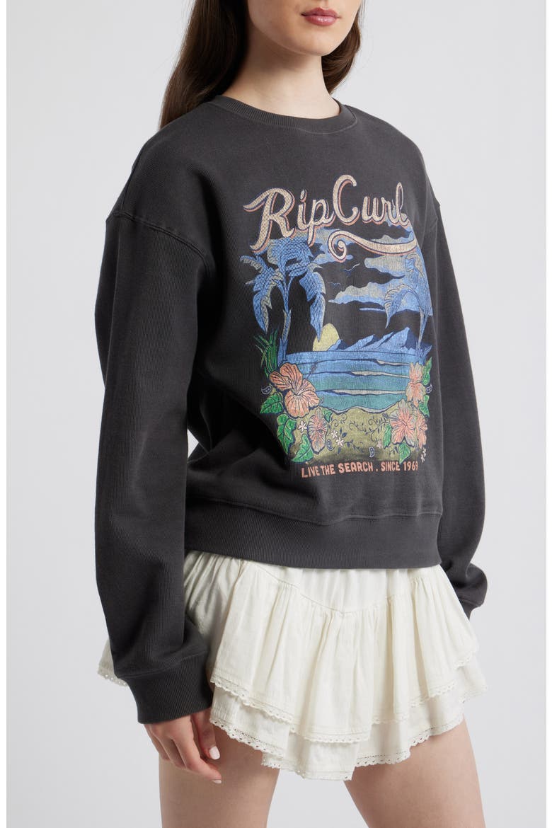Saloon Relaxed Graphic Sweatshirt, Alternate, color, WASHED BLACK