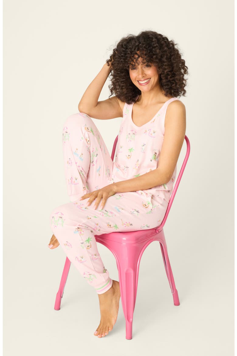 Pupcation Palm Pajamas, Alternate, color, LIGHT PINK