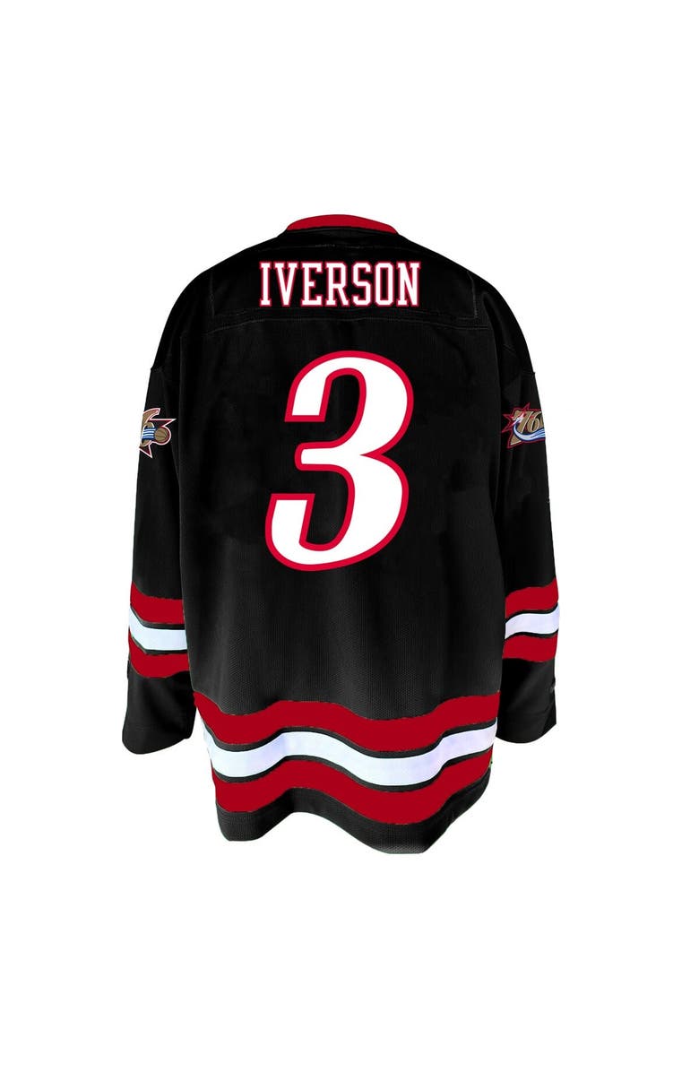Mitchell & Ness Men's Mitchell & Ness Allen Iverson Black Philadelphia 76ers Big & Tall NBA Hockey Jersey, Alternate, color, Black