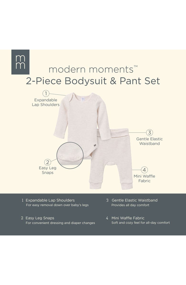 Modern Moments<sup>™</sup> by Gerber Bodysuit & Pant Layette Set, Alternate, color, Acorn Grey Heather