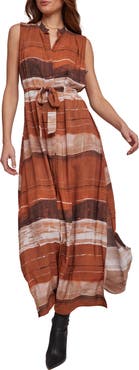 Bella Dahl Pleat Tie Belt Dress