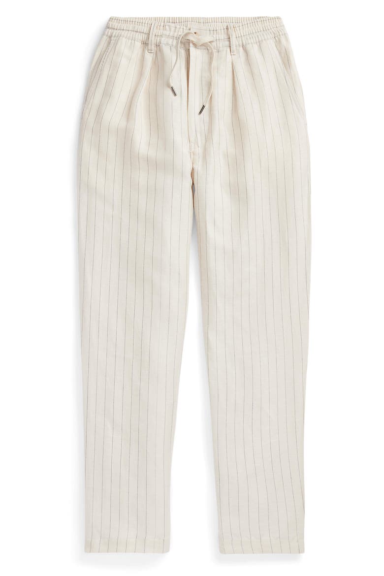 Tailored Linen Blend Pants, Alternate, color, ANDOVER CREAM PINSTRIPE