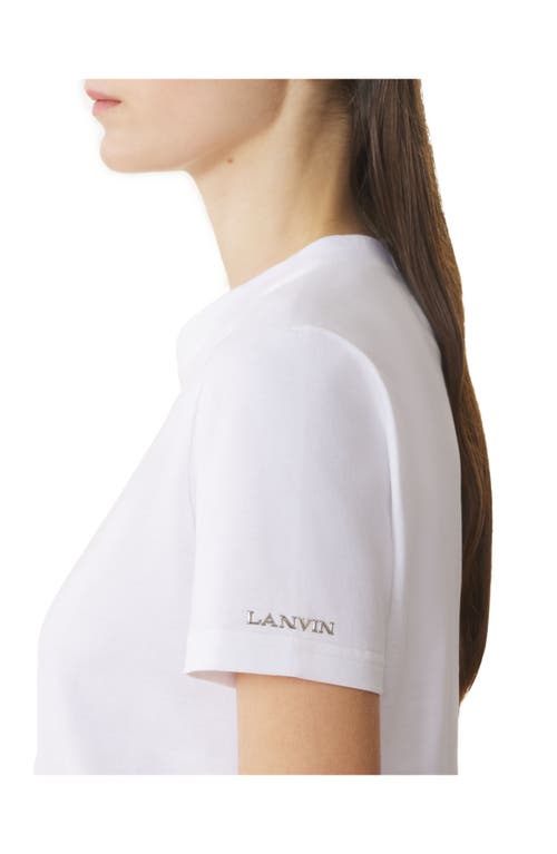 Lanvin Cotton T-shirt With Ribbon Detail In White