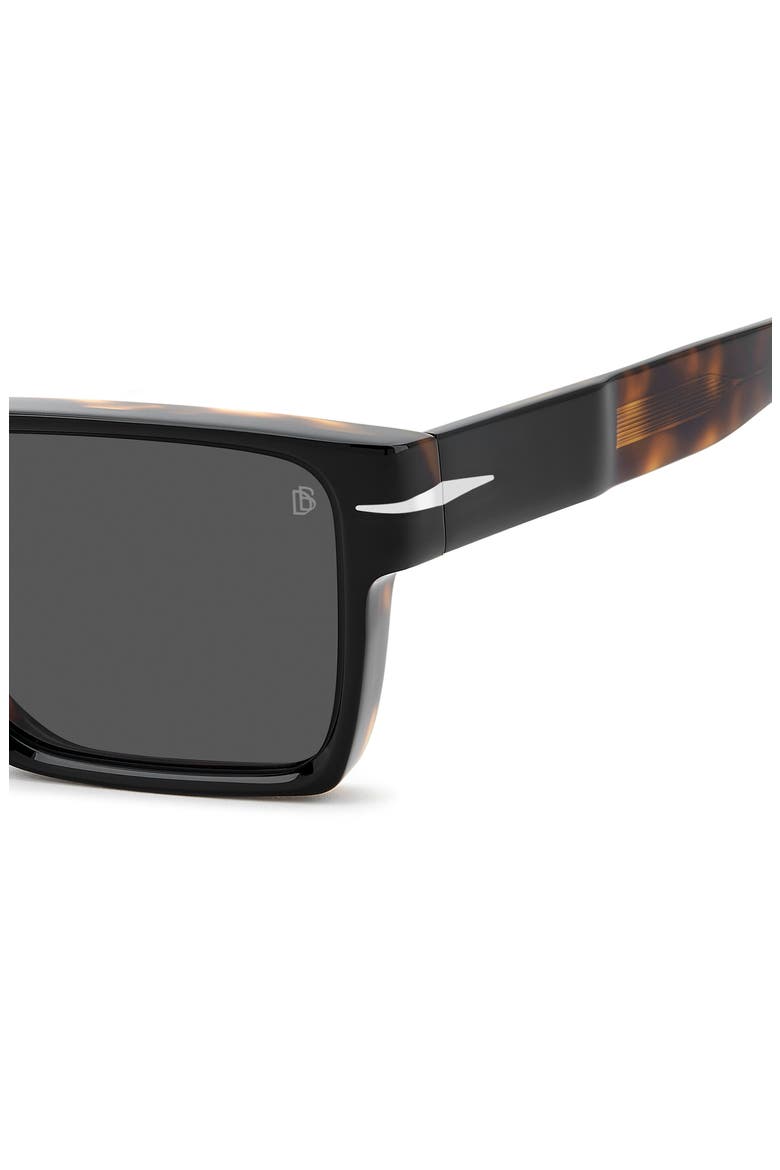 DB 7162/S 56mm Rectangular Sunglasses, Alternate, color, BLACK HAVANA/ GREY