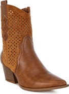 LONDON RAG Lomela Perforated Block Heel Boot