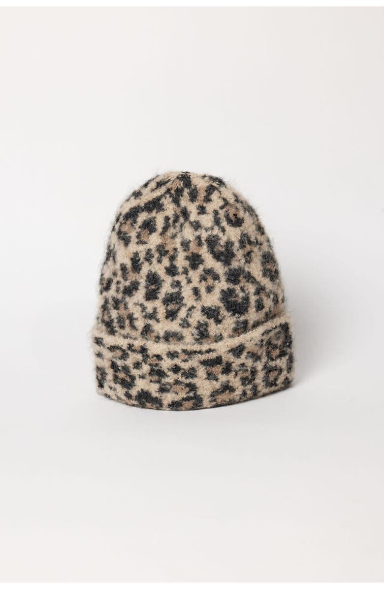 Hat Attack Leopard Beanie, Main, color, Sand
