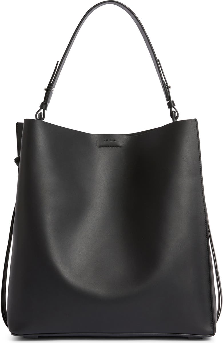 AllSaints Voltaire North/South Leather Tote, Main, color,