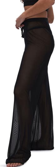 Animal Print Mesh Wide Leg Pant