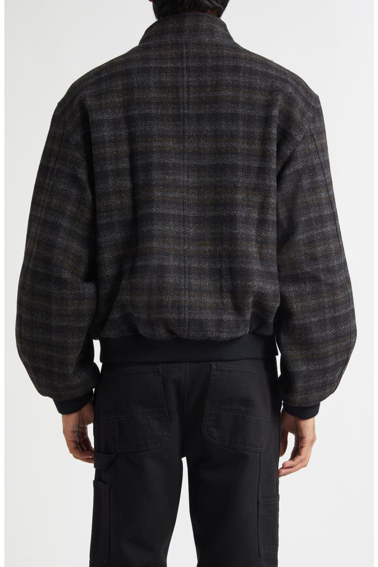 Plaid Wool Blouson Jacket, Alternate, color, CHARCOAL