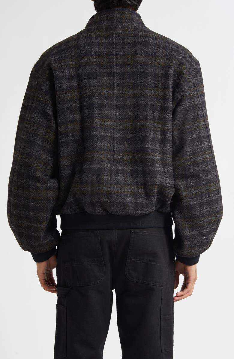 PALMES Plaid Wool Blouson Jacket, Alternate, color, Charcoal