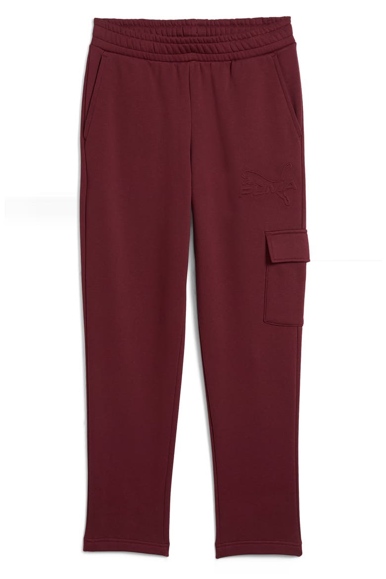 Essentials Embossed Cargo Pants, Main, color, RUBY SHIMMER