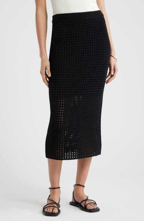 Mesh Stitch Midi Skirt