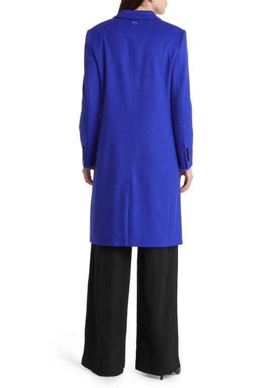 Hugo Boss Boss Catara Virgin Wool & Cashmere Longline Coat In Blue