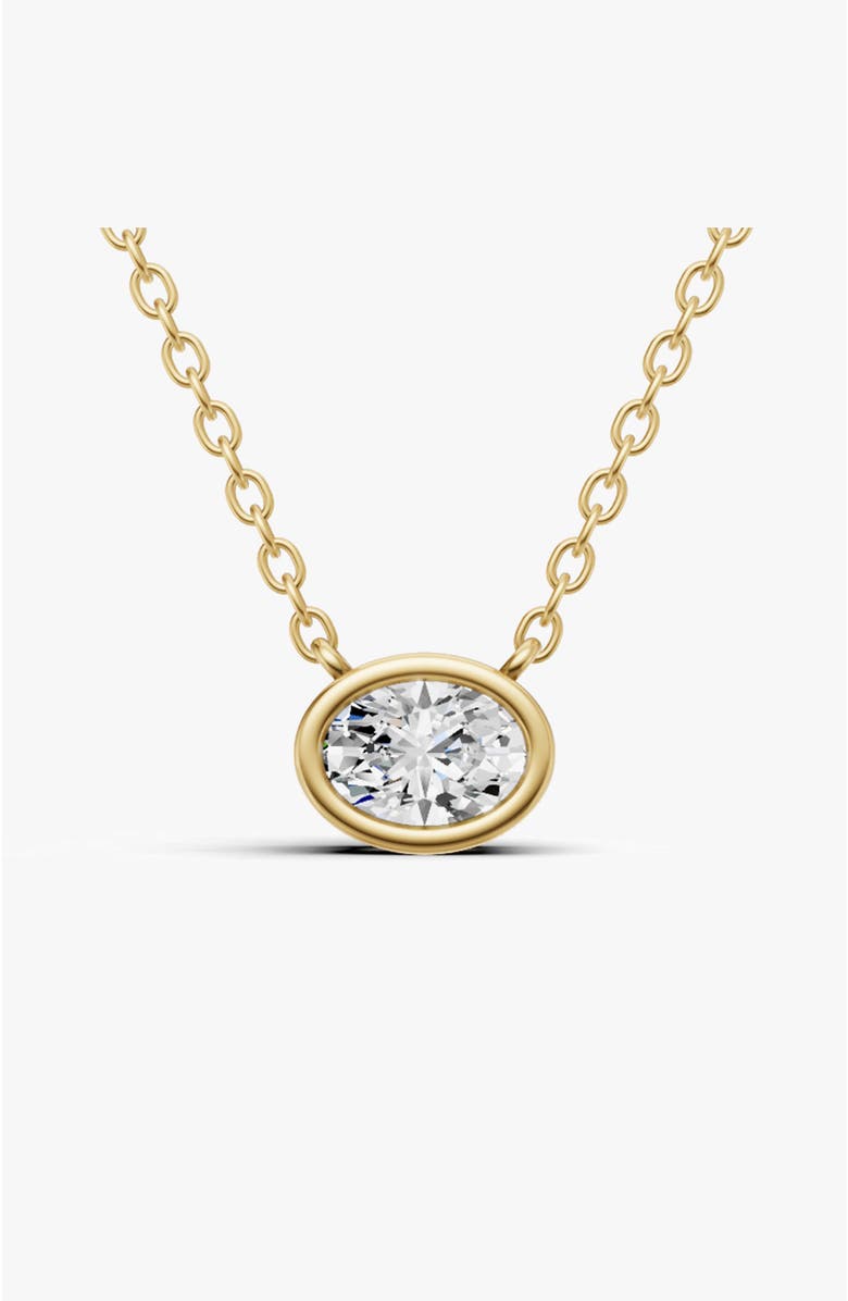 SEREIA OFFICIAL 14K Gold 0.75 ct Lab-Grown Diamond Solitaire Bezel Pendant, Main, color, Yellow Gold