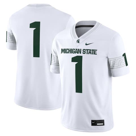 Men's Nike #1 White Michigan State Spartans Game Jersey