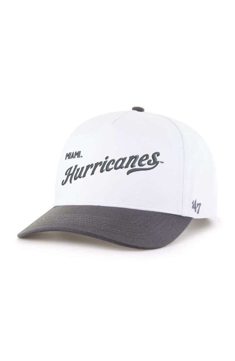 '47 Men's '47  White Miami Hurricanes Two-Tone Hitch Adjustable Hat, Main, color, White