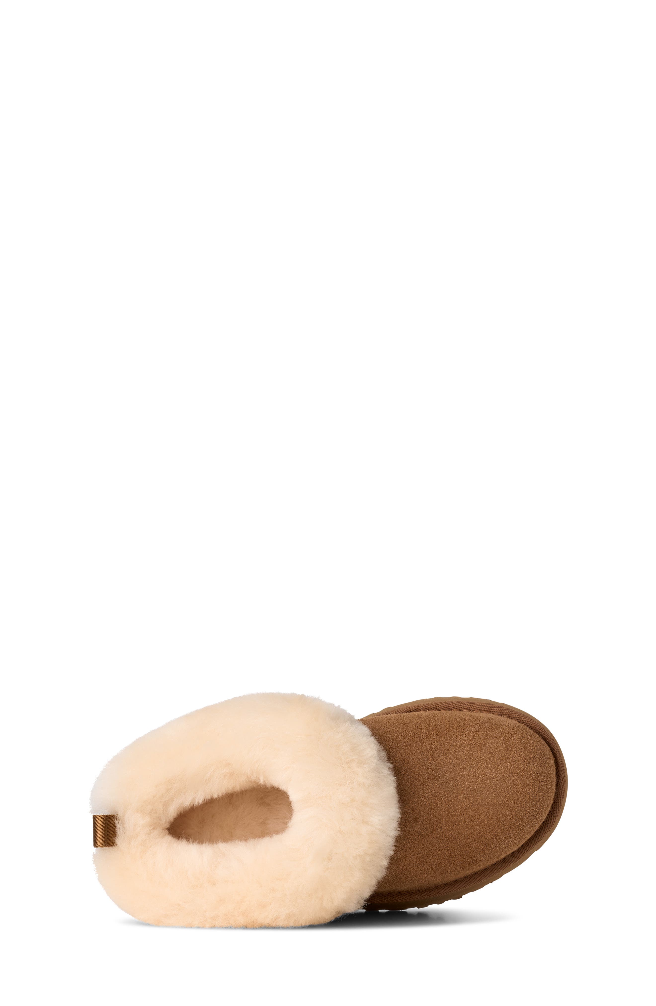 Kids' Tazzelle Genuine Shearling Collar Slipper, Alternate, color, CHESTNUT