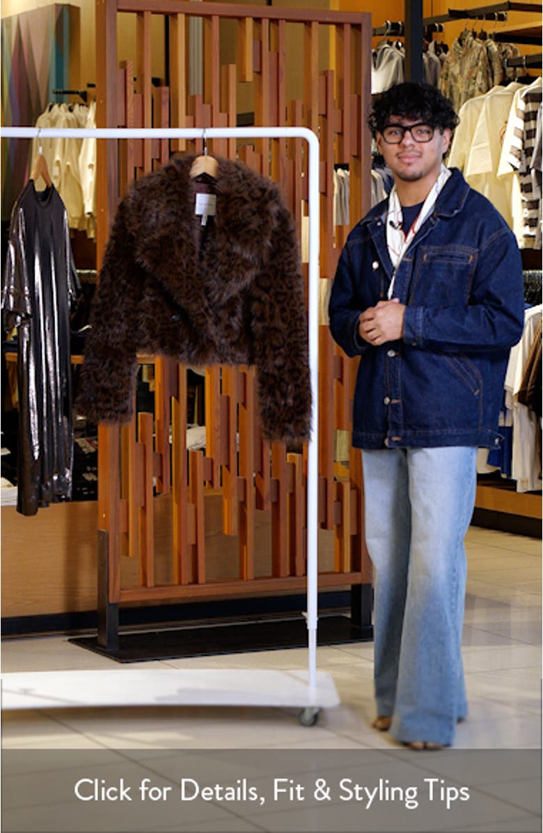 Stripe Faux Fur Crop Jacket, sales video thumbnail