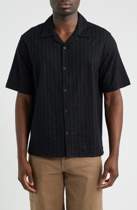 Didcot Tonal Dobby Stripe Camp Shirt