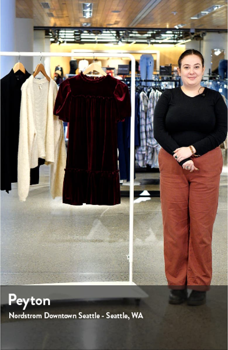 Ruffle Velvet Babydoll Dress, sales video thumbnail