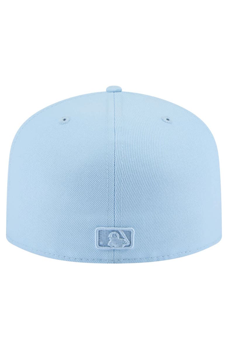 New Era Men's New Era  Light Blue Cleveland Guardians Color Pack A-Frame 59FIFTY Fitted Hat, Alternate, color, 