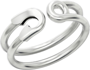Spero London Sterling Silver Safety Pin Ring