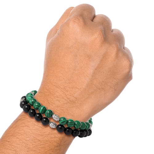 Lucky Brand Two-piece Stone Beaded Stretch Bracelets In Multi