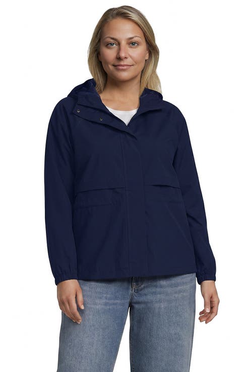 Plus Size Print Squall Packable Rain Jacket