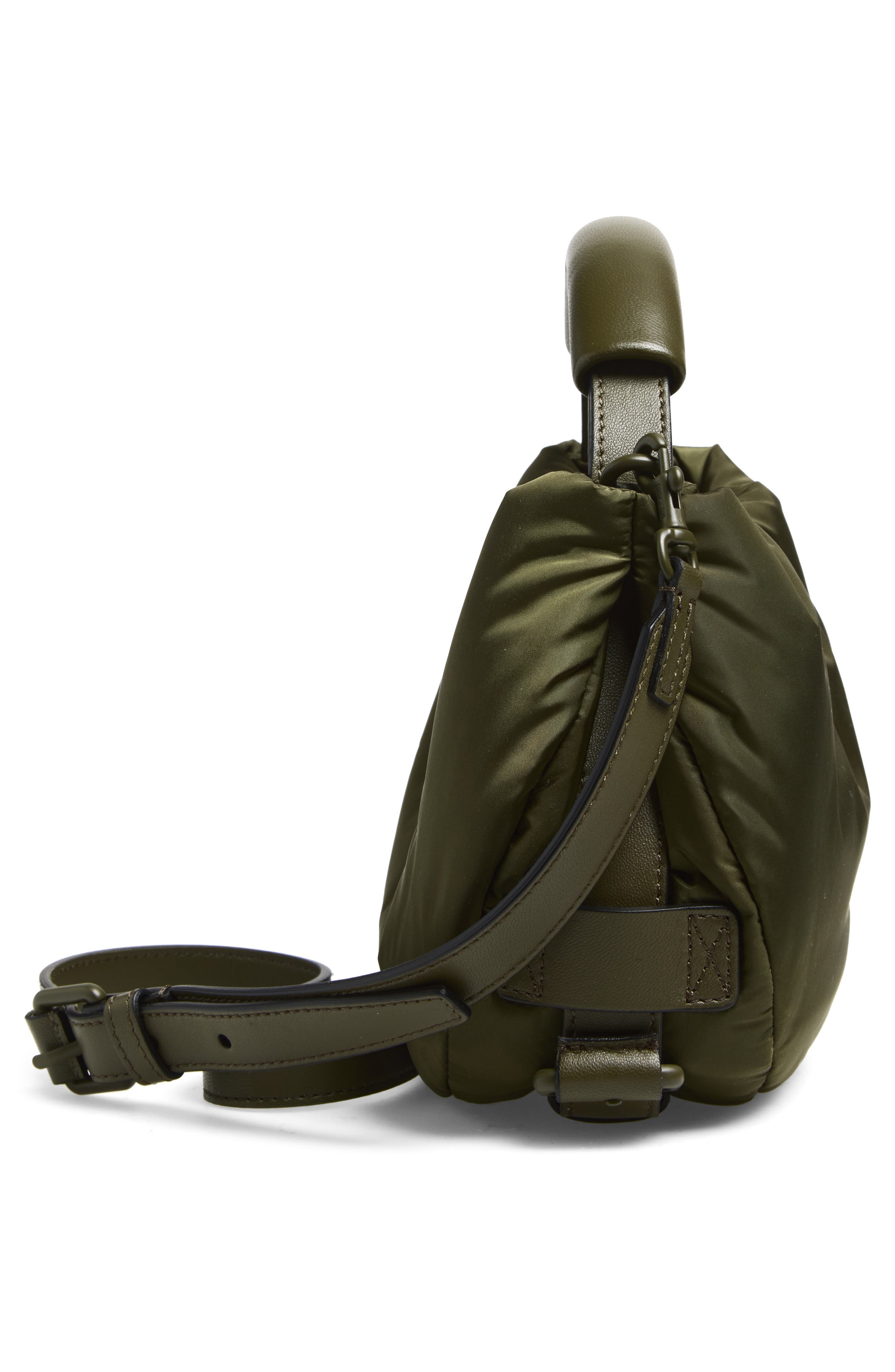 Moschino Handle Me Nylon Shoulder Bag, Alternate, color, Military Green 85B On2