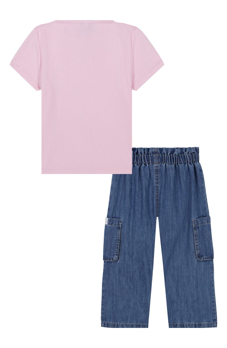 Calvin Klein Kids' Square Neck T-Shirt & Cargo Jeans Set, Alternate, color, 
