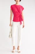 NORDSTROM RACK Short Sleeve Tie Detail Top