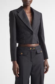 McQueen Pagoda Wool & Mohair Crop Jacket