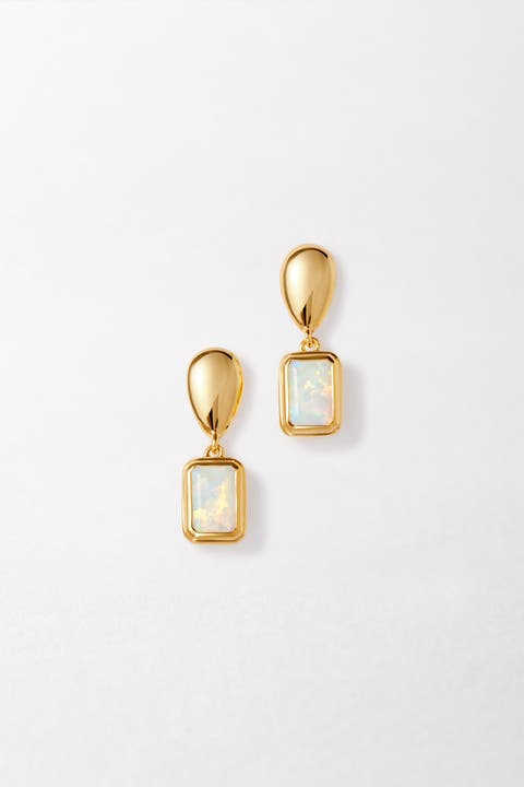 Pebble Birthstone Drop Earrings