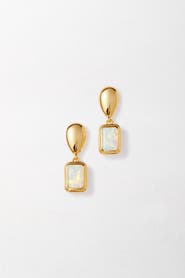 Edge of Ember Pebble Birthstone Drop Earrings