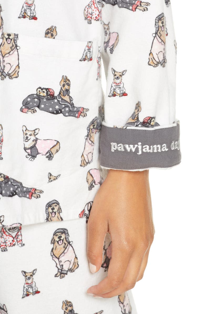 PJ Salvage Print Flannel Pajamas, Alternate, color, 